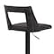 Armen Living Milan Adjustable Swivel Black Faux Leather and Black Wood Bar Stool with Black Base LCMLBABLBL - alternate 6